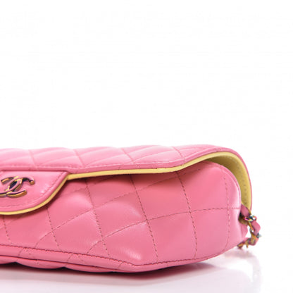 Chanel Lambskin Quilted Glasses Case With Chain Pink Yellow 7 of 12