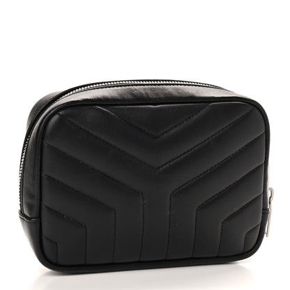 Saint Laurent Lambskin Y Quilted Monogram Loulou Cosmetic Case Black 3 of 8