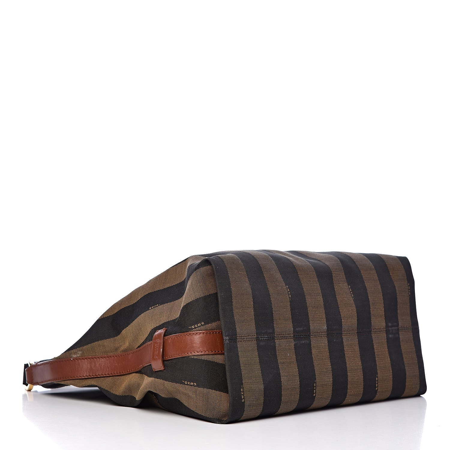 Fendi Pequin Cuoio Vegetale Large Hobo Tobacco Black Cuoio 4 of 18