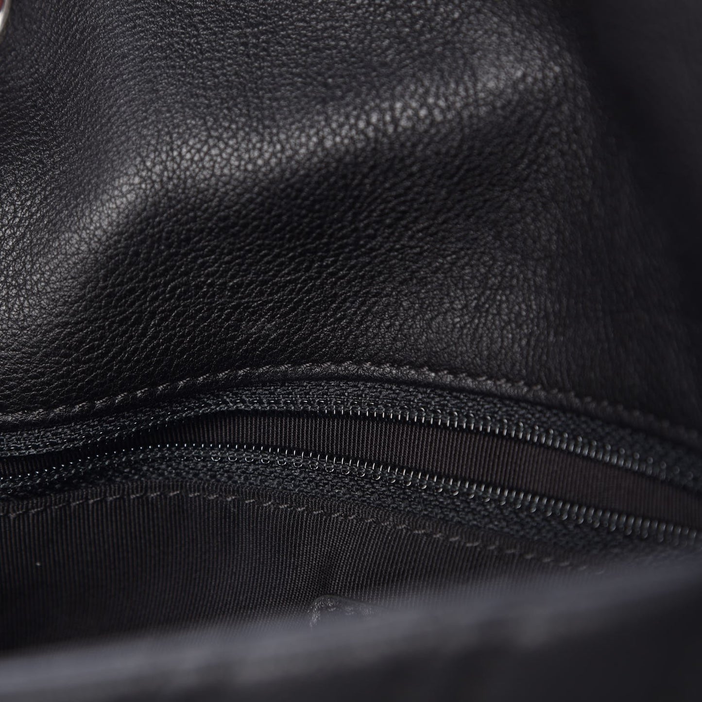 Calfskin Studded Chevron Quilted Wars Flap Black