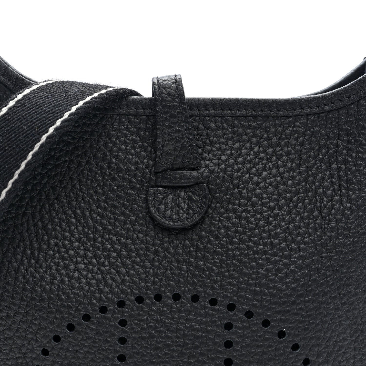 Hermes Taurillon Clemence Amazone Evelyne TPM Black White 1926808