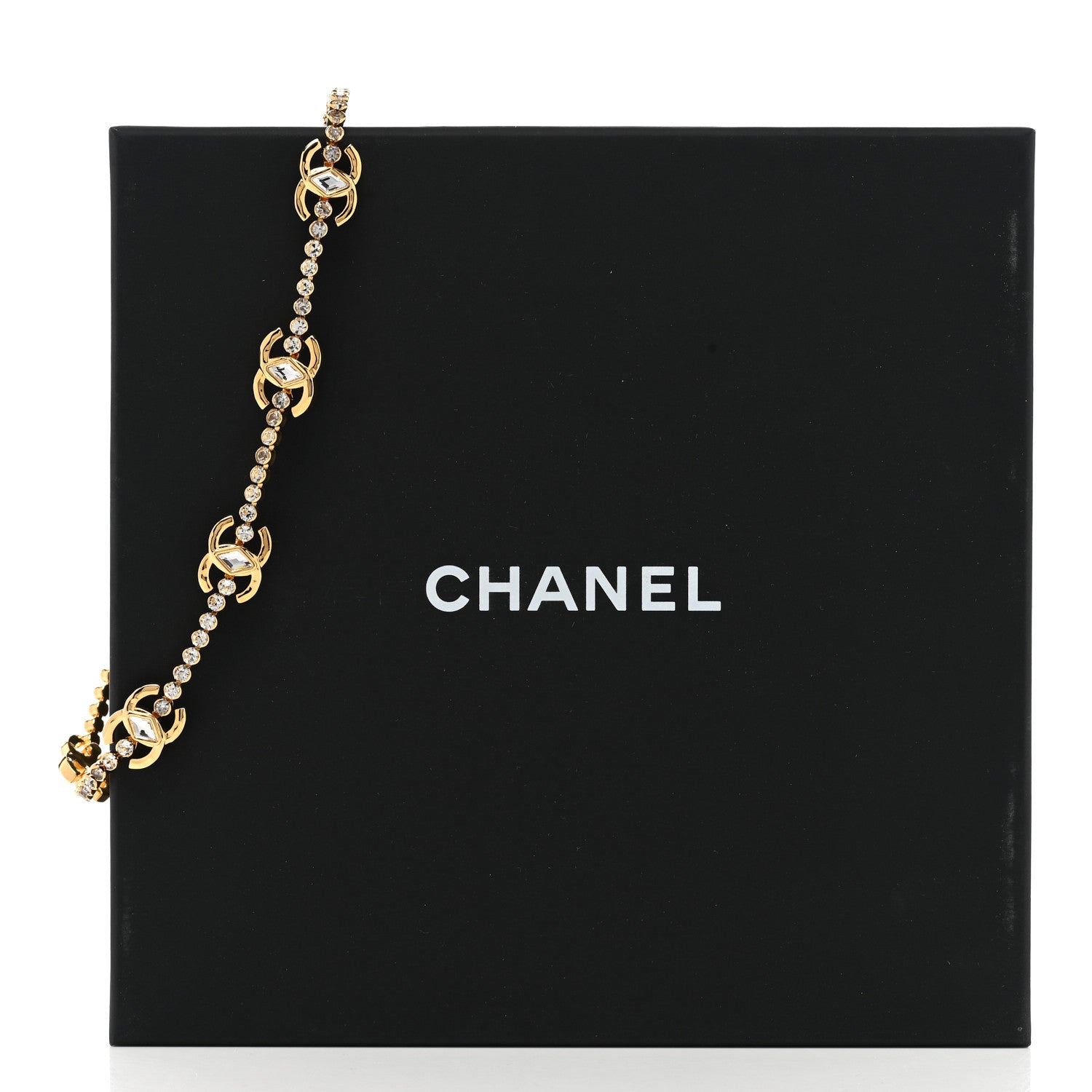 Chanel Metal Crystal CC Marquise Choker Gold 6 of 6