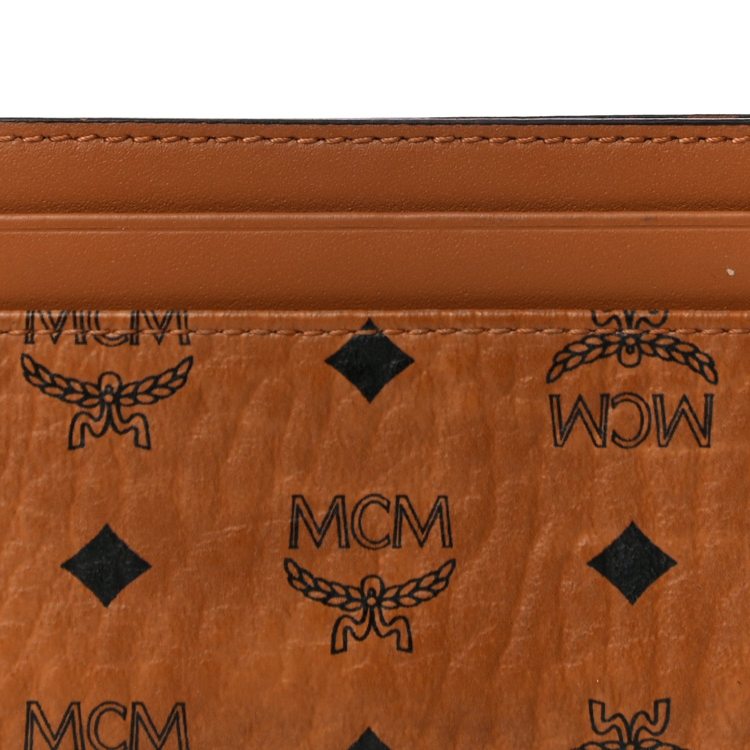 MCM Calfskin Visetos Card Holder Cognac 7 of 9