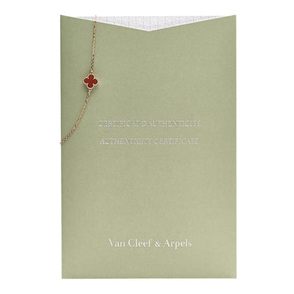 Van Cleef & Arpels 18K Rose Gold Carnelian Sweet Alhambra Bracelet 5 of 5