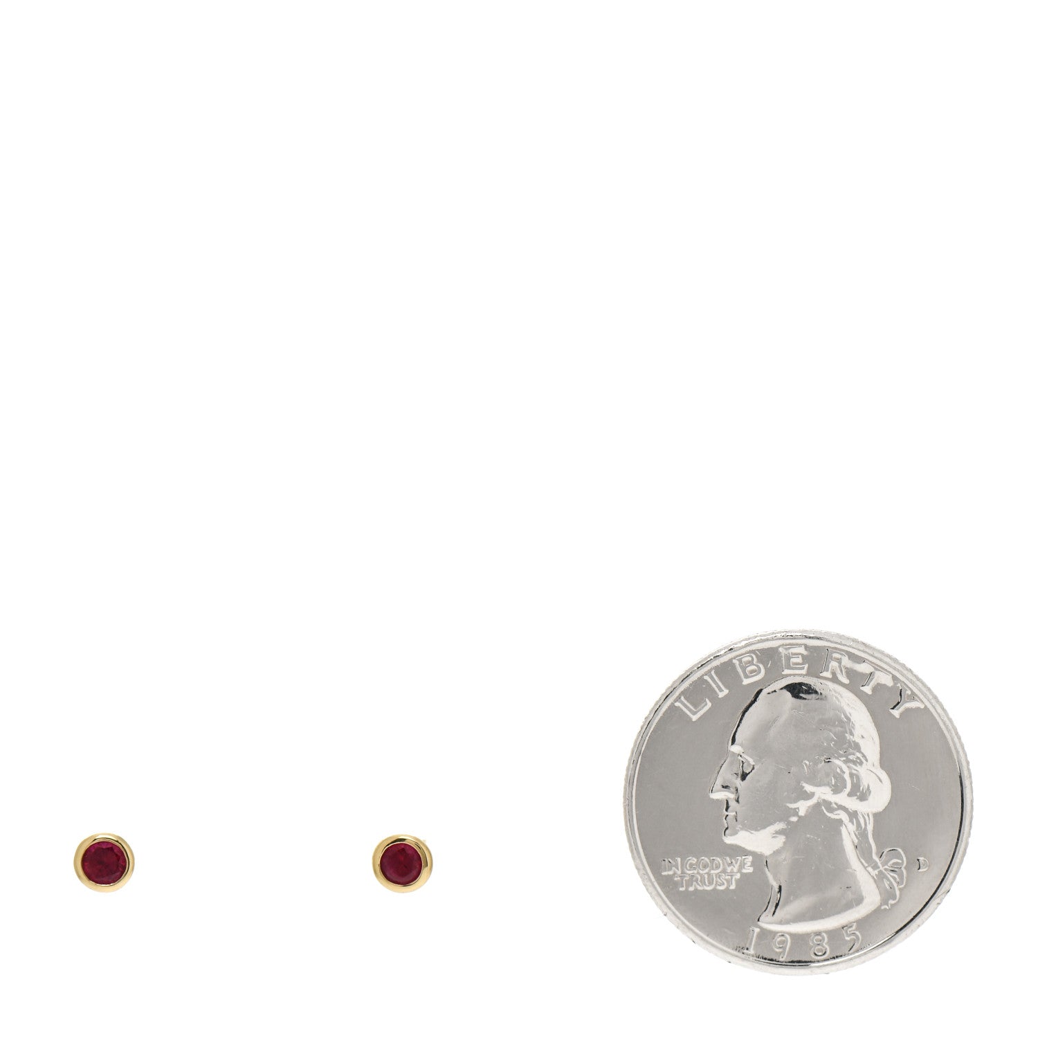 Tiffany 18K Yellow Gold Ruby .22ctw Elsa Peretti Color By The Yard Earrings 2 of 8