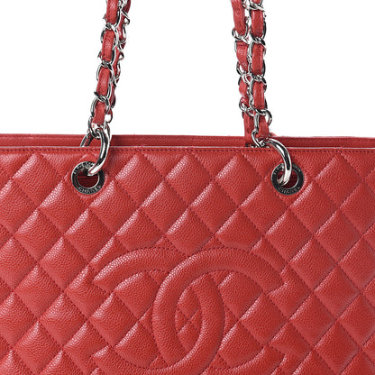 Chanel Caviar Quilted Grand Shopping Tote GST Red 7 of 9