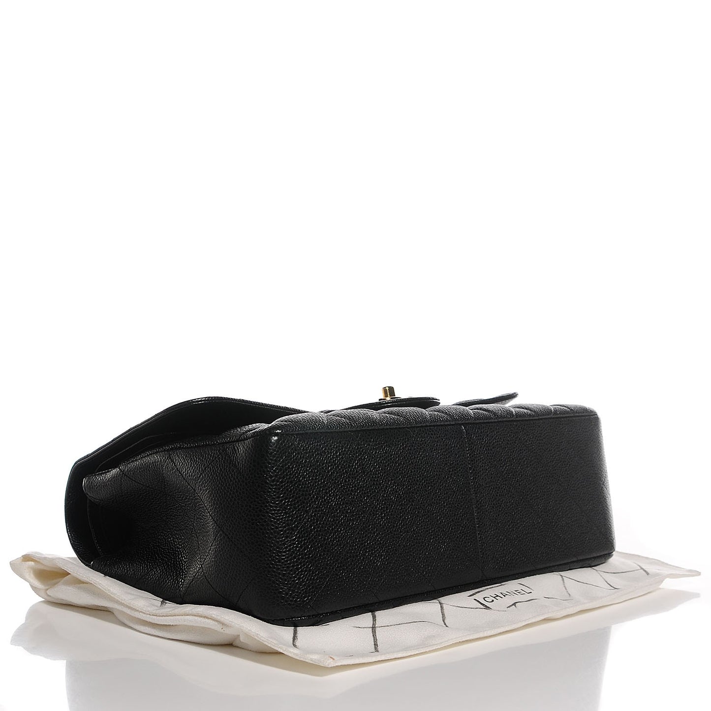 Caviar Quilted Jumbo Double Flap Black