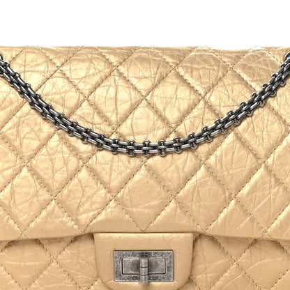 Chanel Metallic Aged Calfskin Quilted 2.55 Reissue 227 Flap Pale Gold 8 of 10