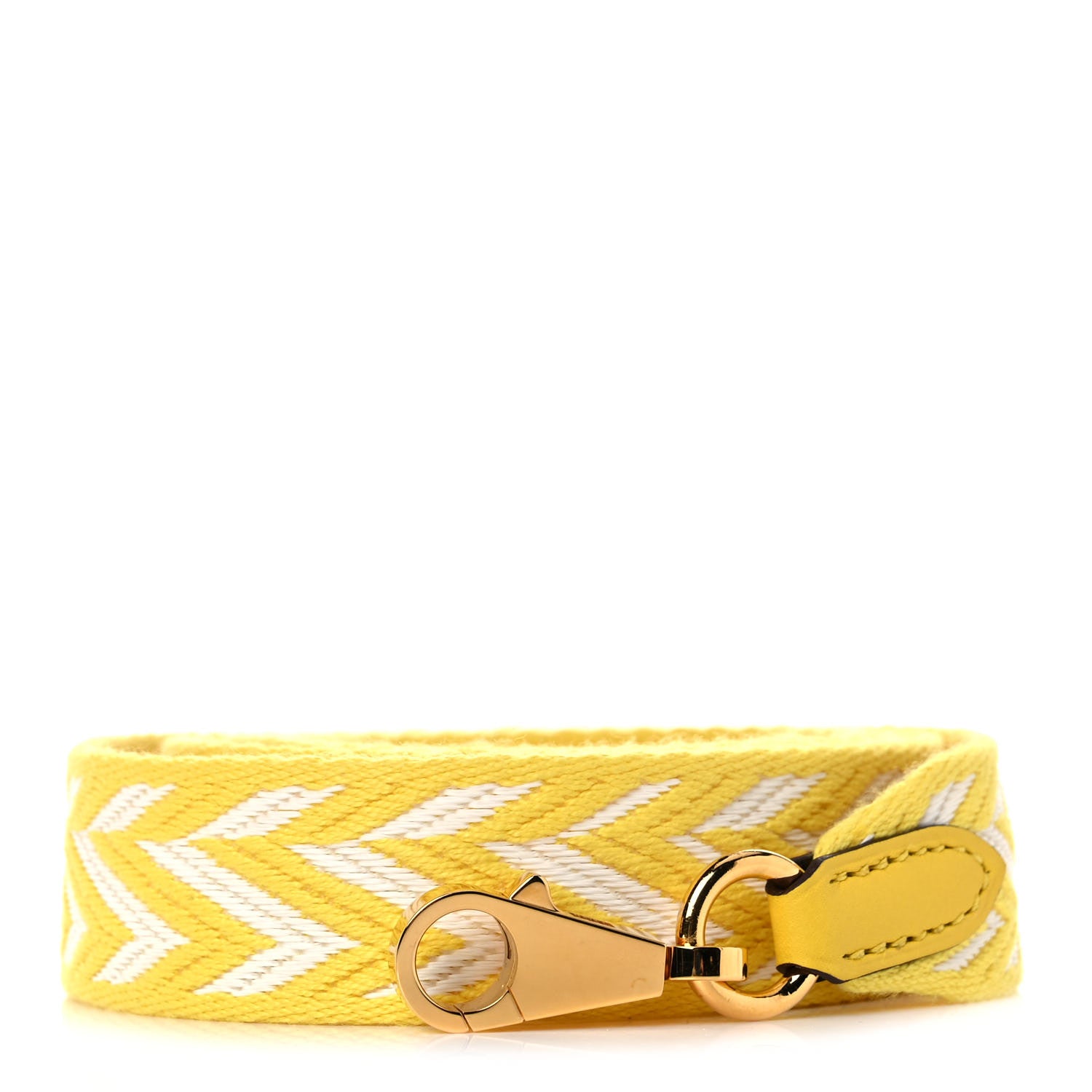 Hermes Toile Swift 25mm Sangle ZigZag Shoulder Strap Jaune de Naples White 1 of 5