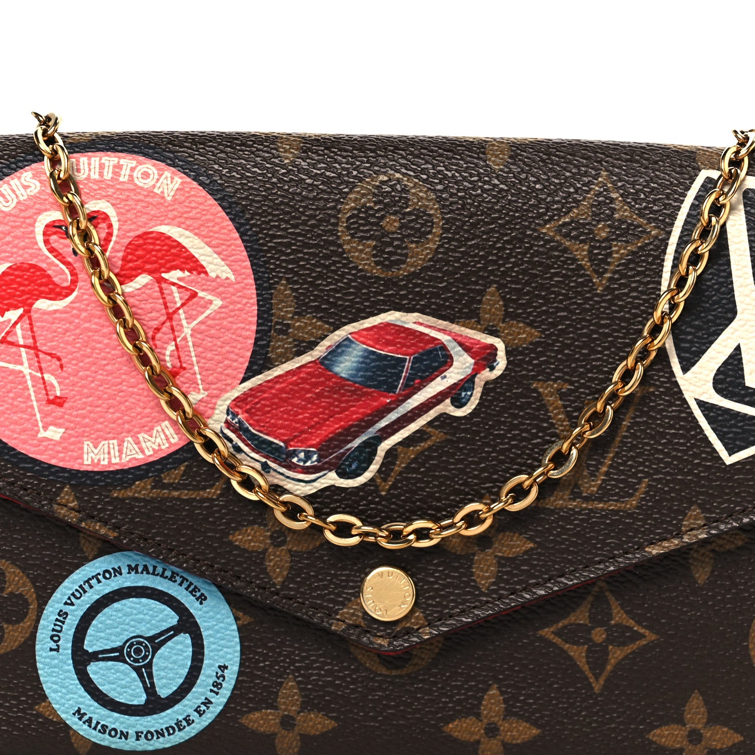 Louis Vuitton Monogram My LV World Tour Pochette Felicie Chain Wallet Coquelicot 8 of 10