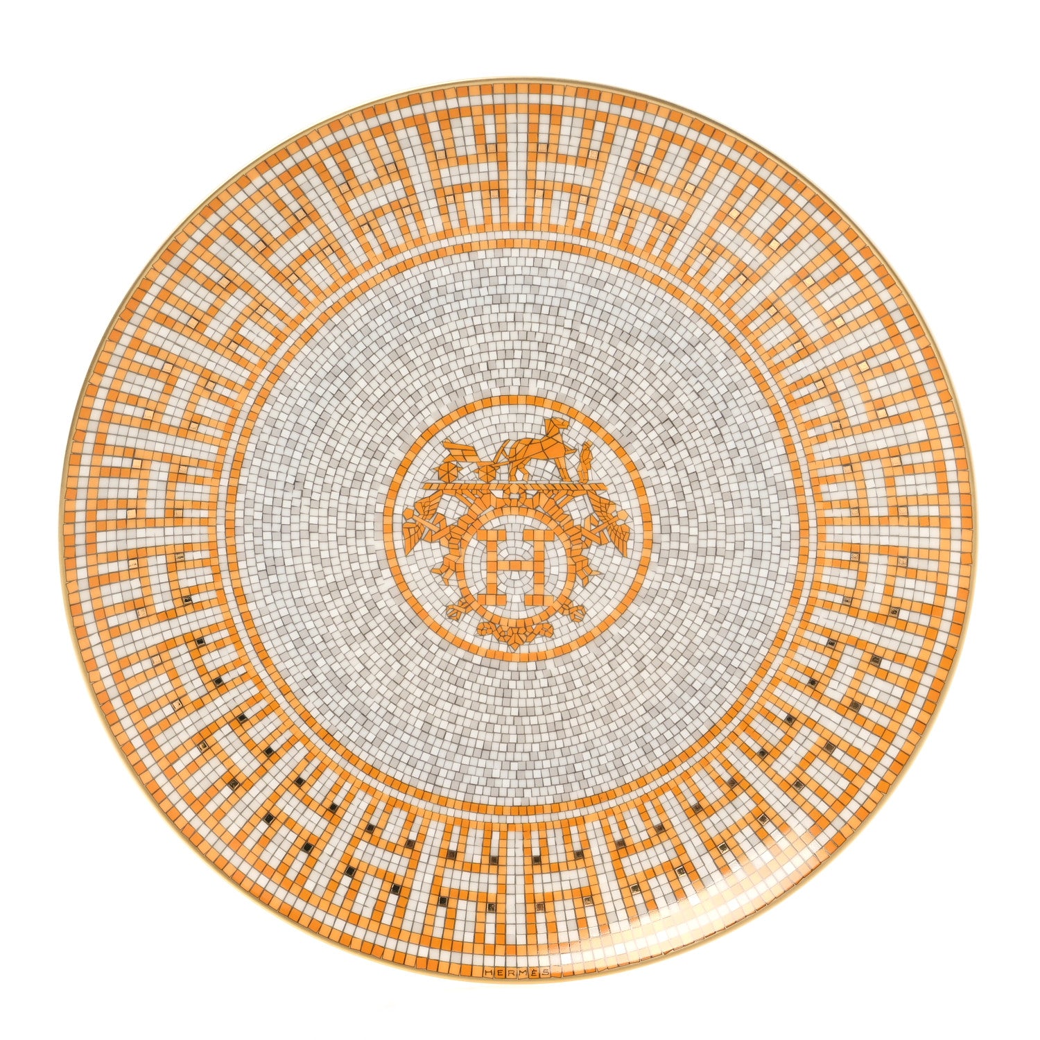 Hermes Porcelain Mosaique au 24 Dessert Plate Set of 2 2 of 9