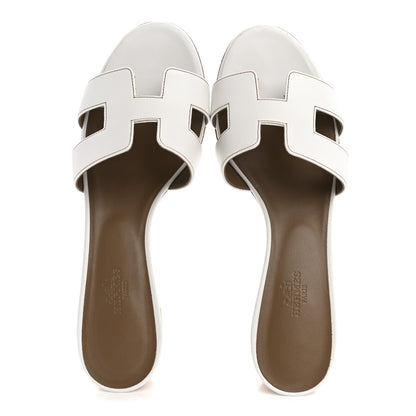 Hermes Calfskin Oasis Sandals 39.5 White 2 of 10