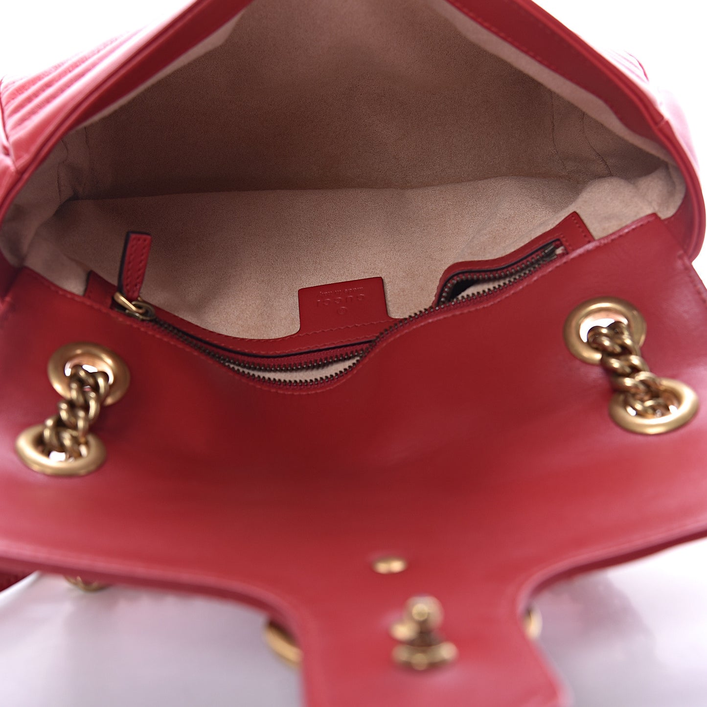 Calfskin Matelasse Small GG Marmont Shoulder Bag Hibiscus Red