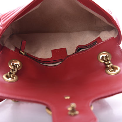 Gucci Calfskin Matelasse Small GG Marmont Shoulder Bag Hibiscus Red 5 of 13