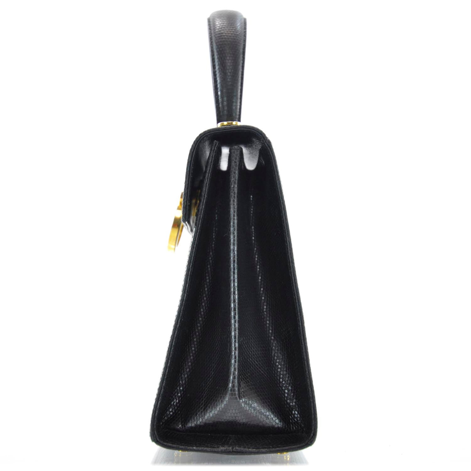 FASHIONPHILE SALVATOREFERRAGAMOLizardEmbossedLadyGanciniBlack 4 of 9
