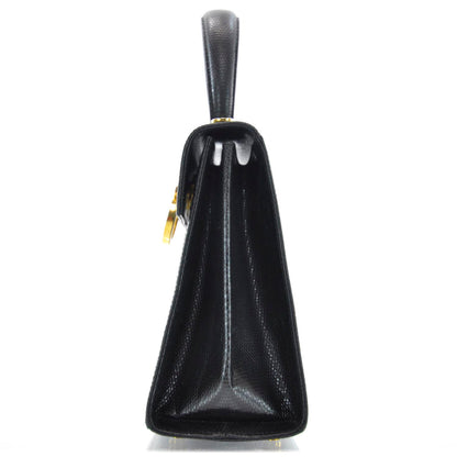 FASHIONPHILE SALVATOREFERRAGAMOLizardEmbossedLadyGanciniBlack 4 of 9