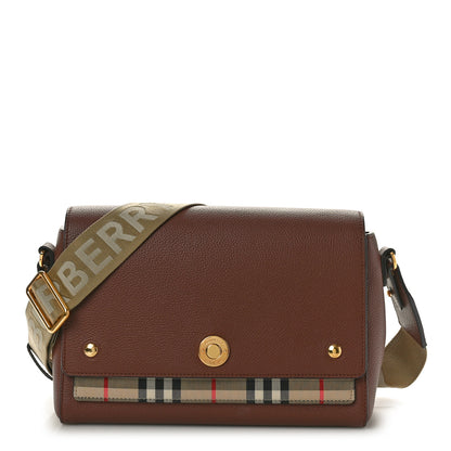 Burberry Grainy Calfskin Vintage Check Note Crossbody Bag Malt Brown 1 of 10