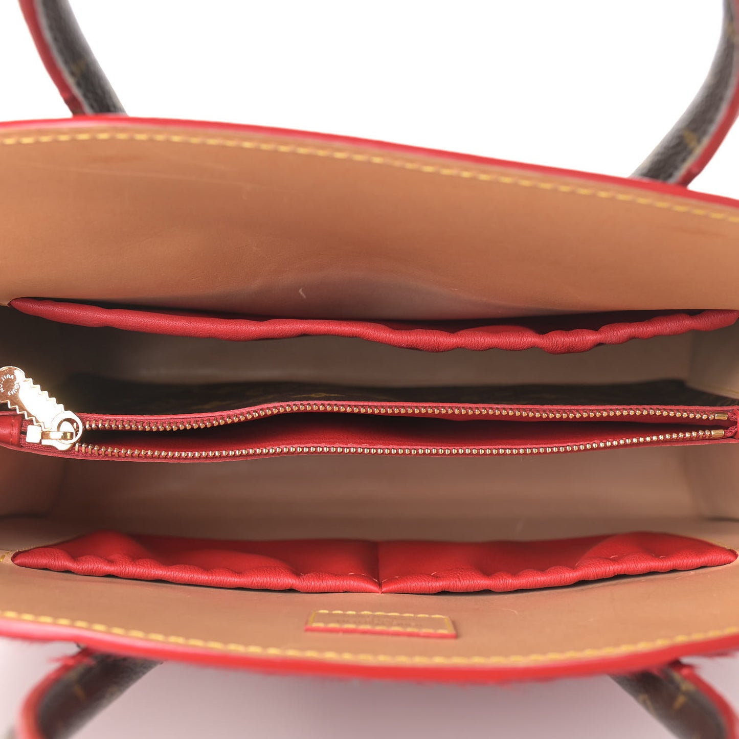 Monogram Calf Hair Spikes Iconoclasts Christian Louboutin Tote Red