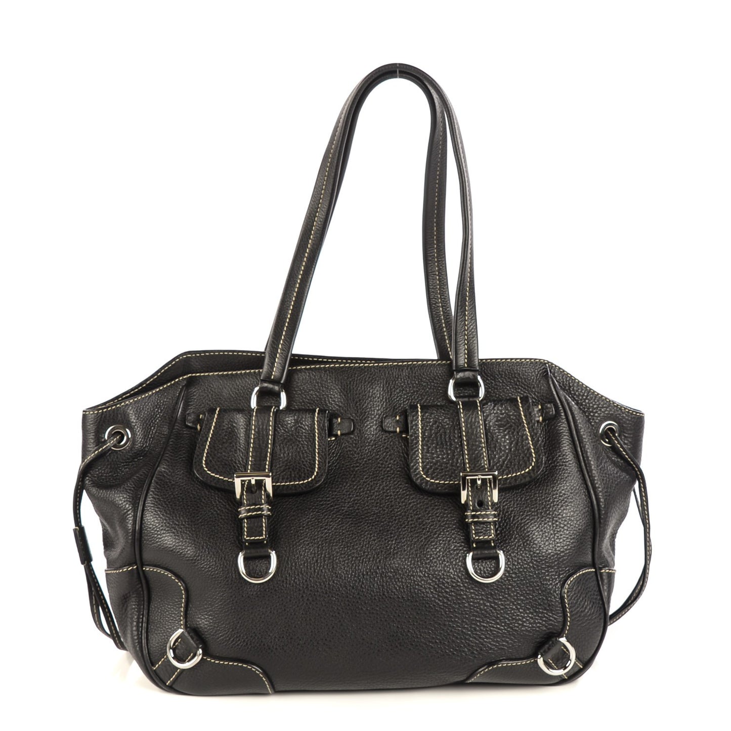 Vitello Daino Shoulder Bag Nero Black