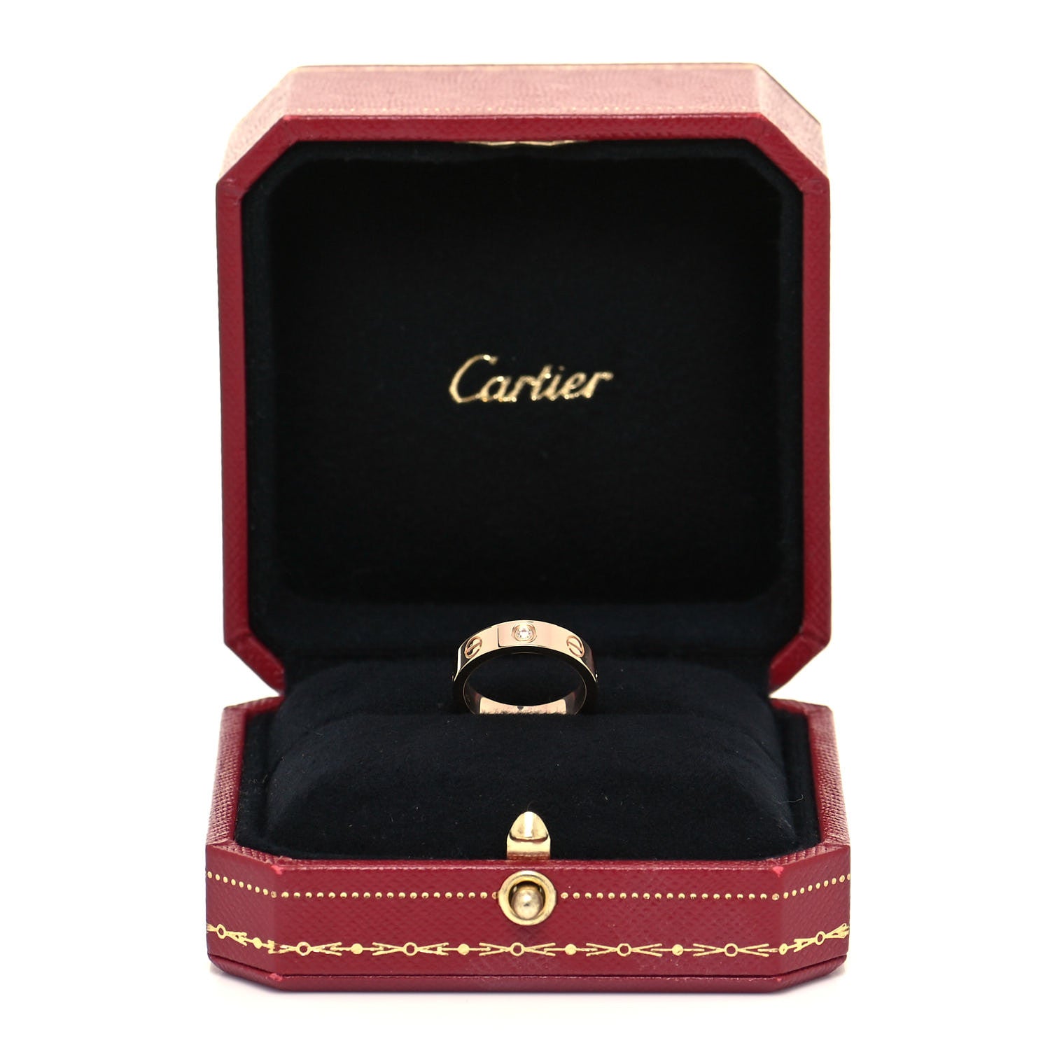 Cartier 18K Pink Gold Diamond 4mm LOVE Wedding Band Ring 45 3.25 10 of 10