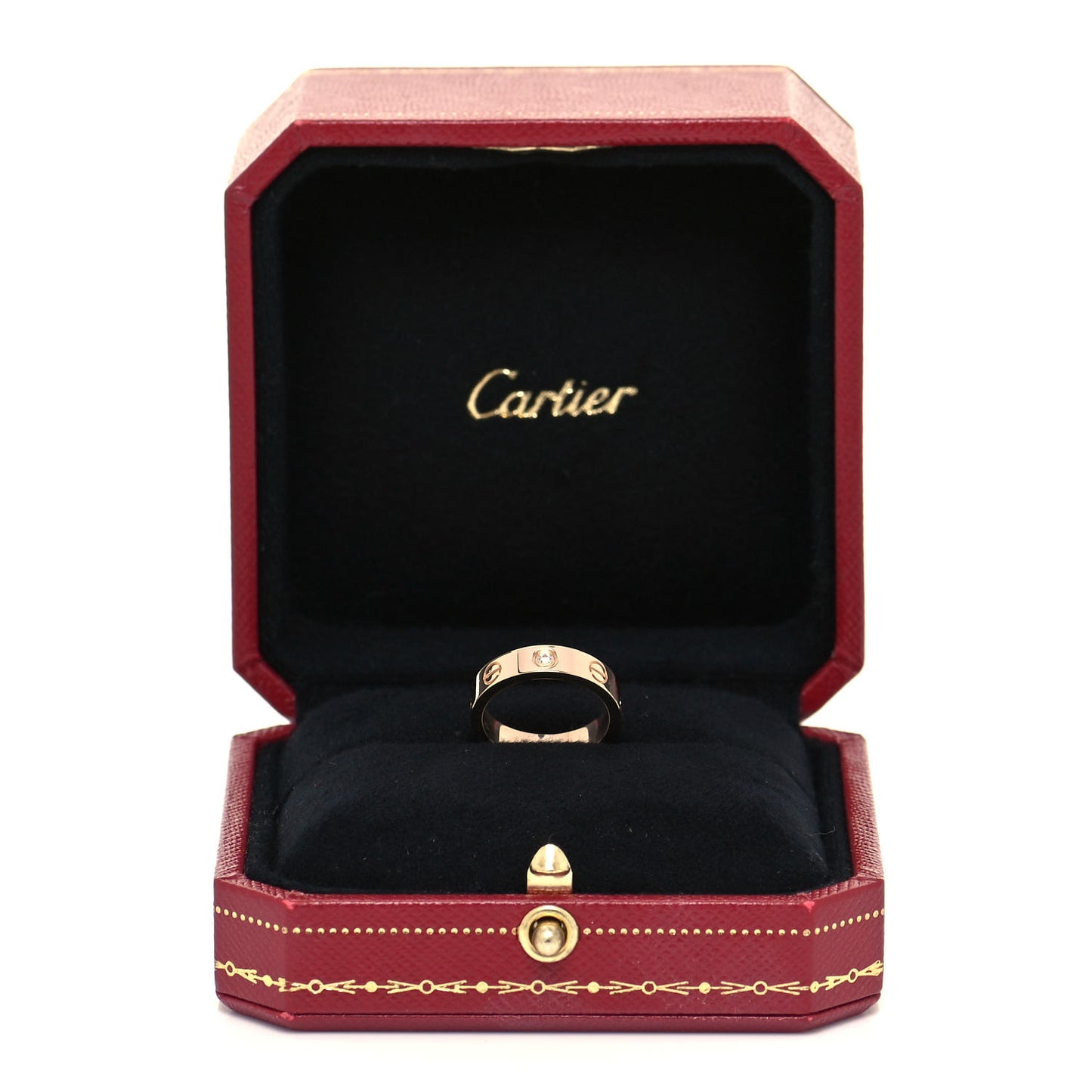 18K Pink Gold Diamond 4mm LOVE Wedding Band Ring 45 3.25