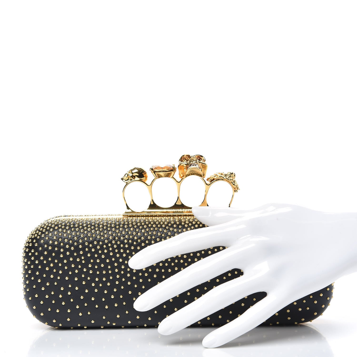 Alexander McQueen Studded Knucklebox Clutch Black 2 of 10