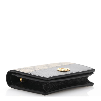 Gucci Dollar Calfskin GG Supreme Monogram GG Marmont Card Case Black Beige Ebony 4 of 9