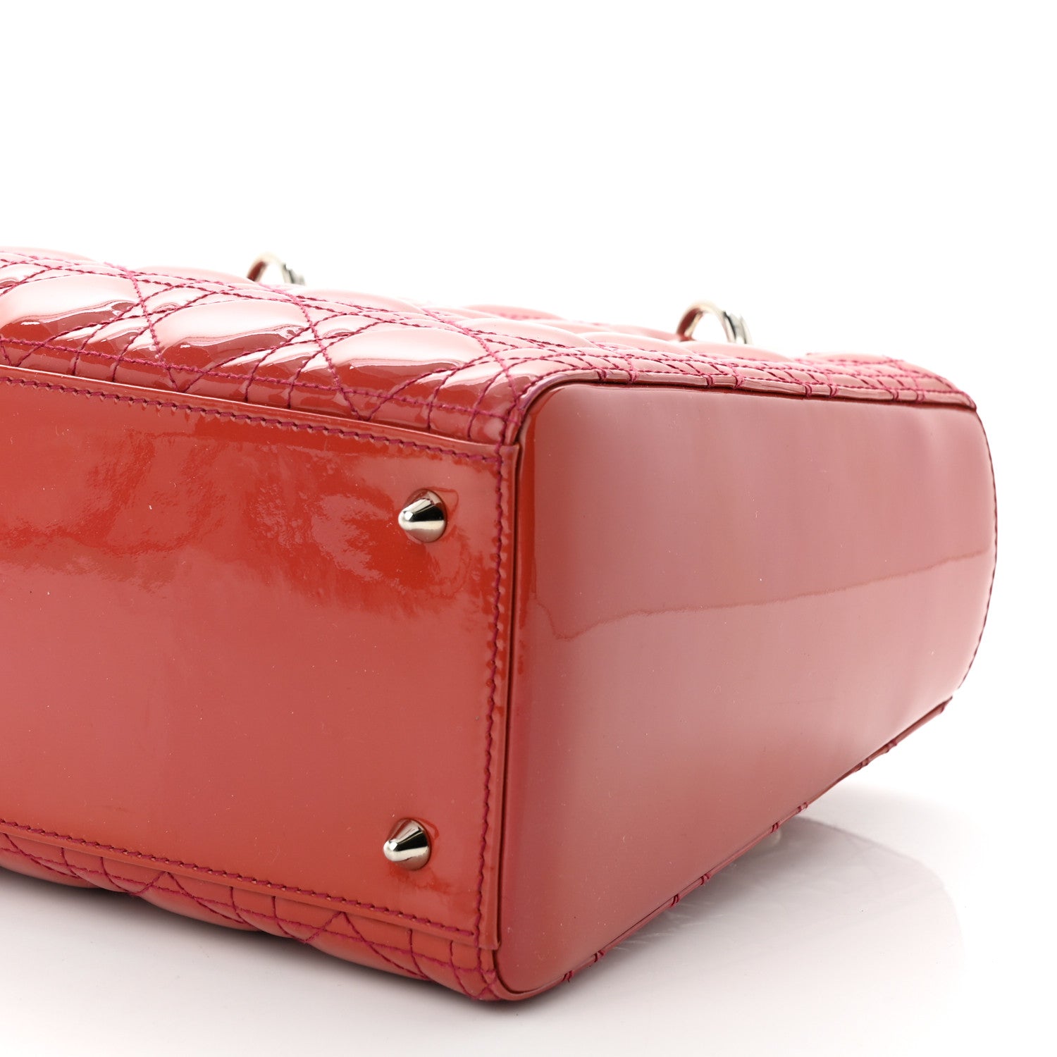 Christian Dior Patent Cannage Medium Lady Dior Red 10 of 11