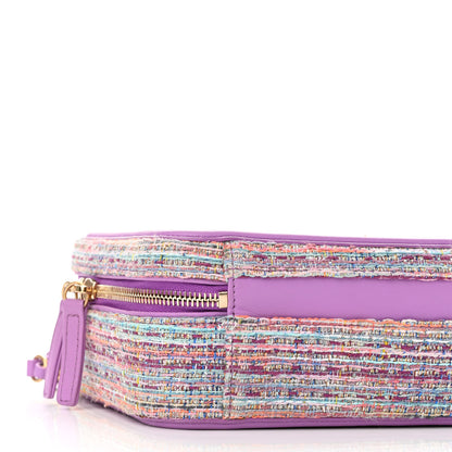 Chanel Tweed Quilted Medium CC Filigree Vanity Case Purple Multicolor 9 of 10