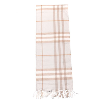 Burberry Cashmere Giant Check Fringe Scarf Dark Almond 3 of 5