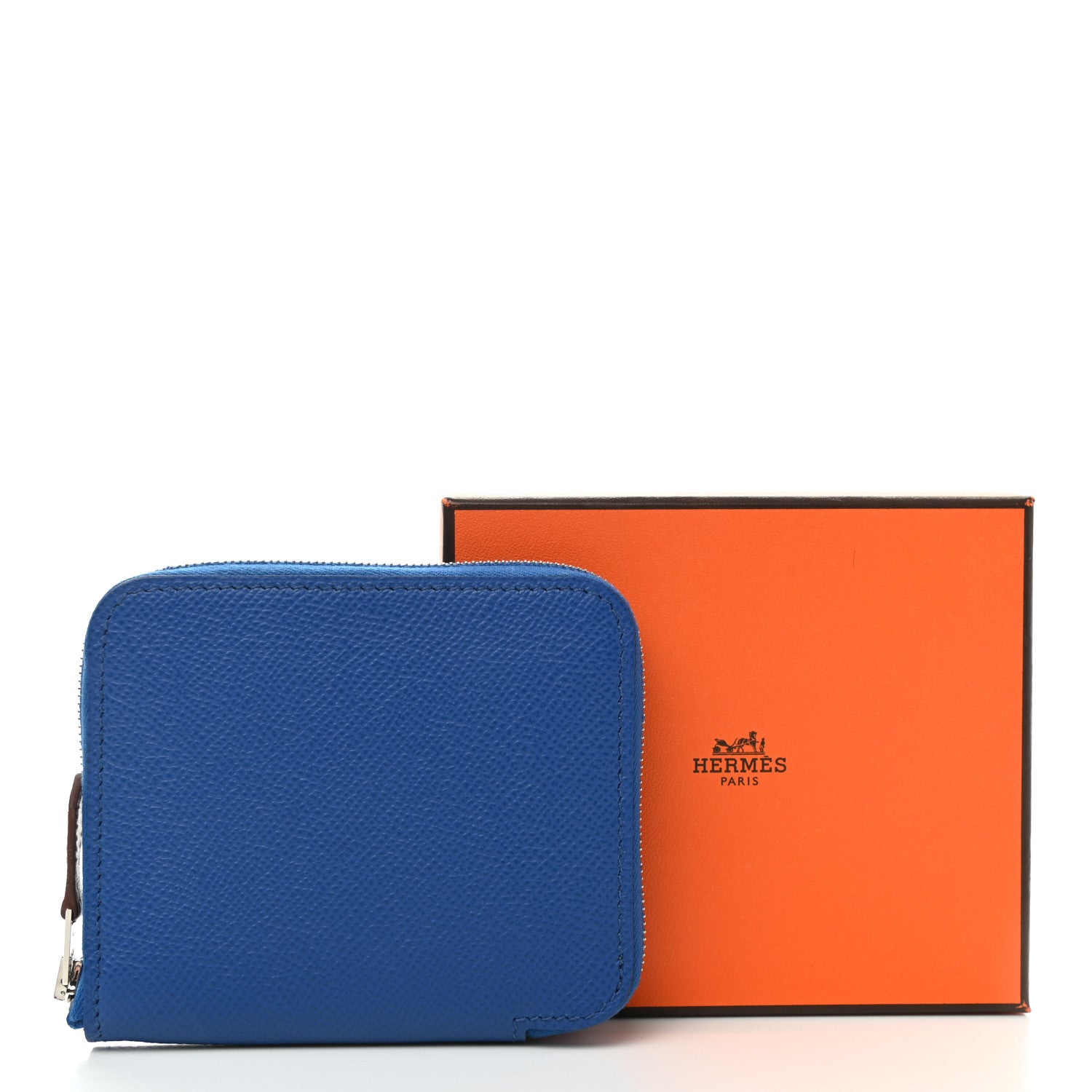 Hermes Epsom Silk'in Compact Wallet Bleu Brighton 7 of 7