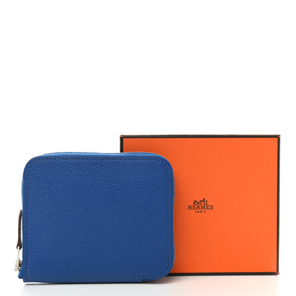 Hermes Epsom Silk'in Compact Wallet Bleu Brighton 7 of 7