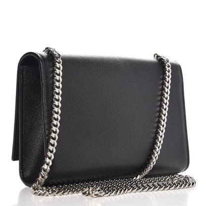 Saint Laurent Grain De Poudre Small Monogram Kate Satchel Black 3 of 7