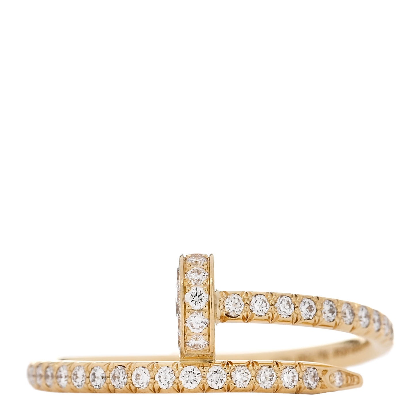 18K Yellow Gold Diamond Juste Un Clou Paved Ring 53 6.25