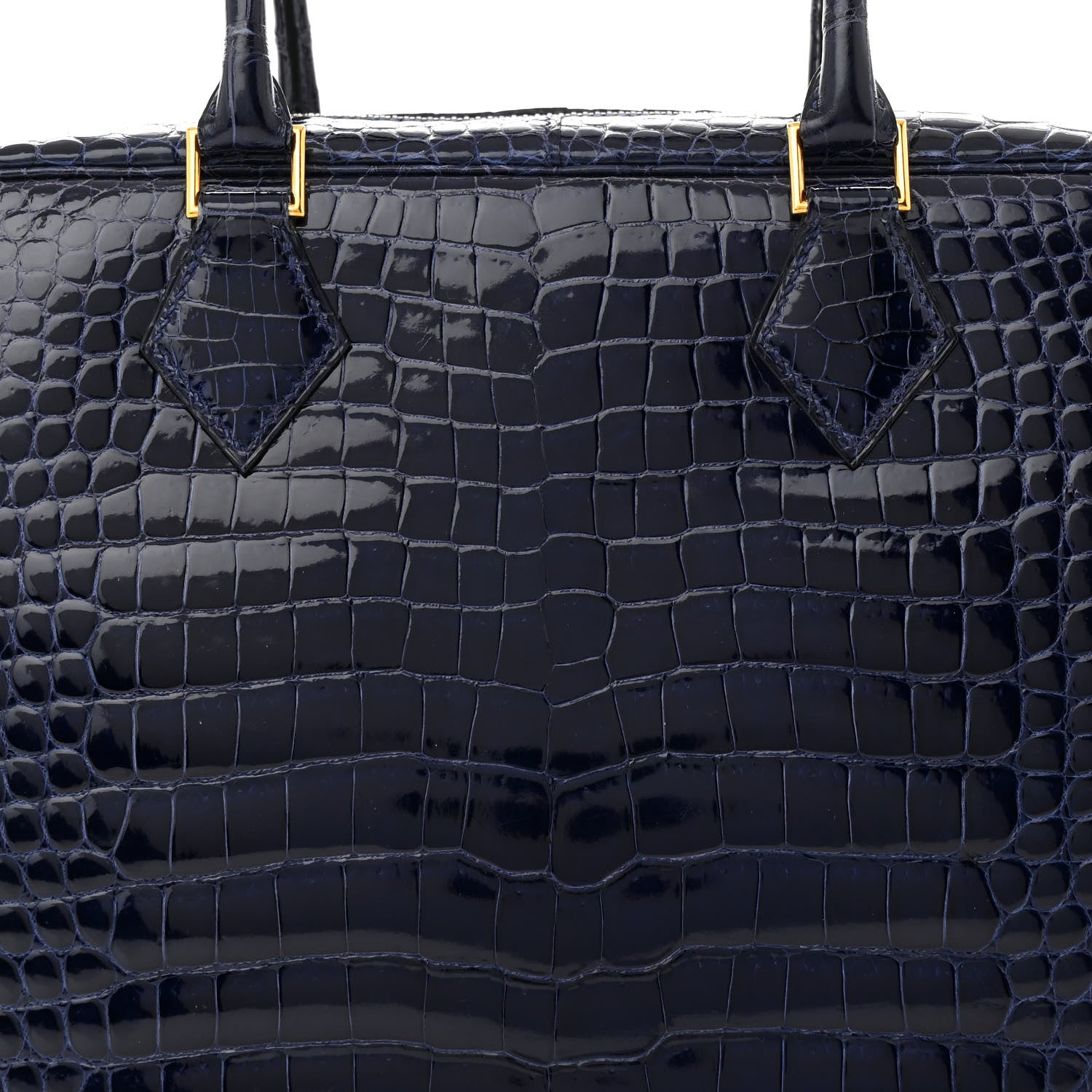 Hermes Shiny Niloticus Crocodile Plume Bleu Encre 8 of 11