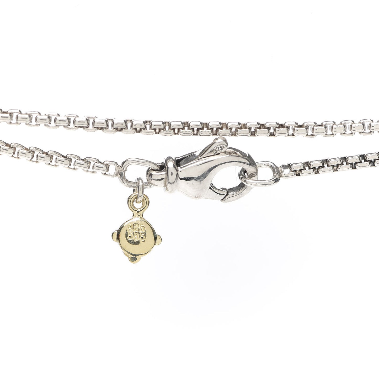 Sterling Silver 14K Yellow Gold 1.7mm Box Chain Necklace 72"