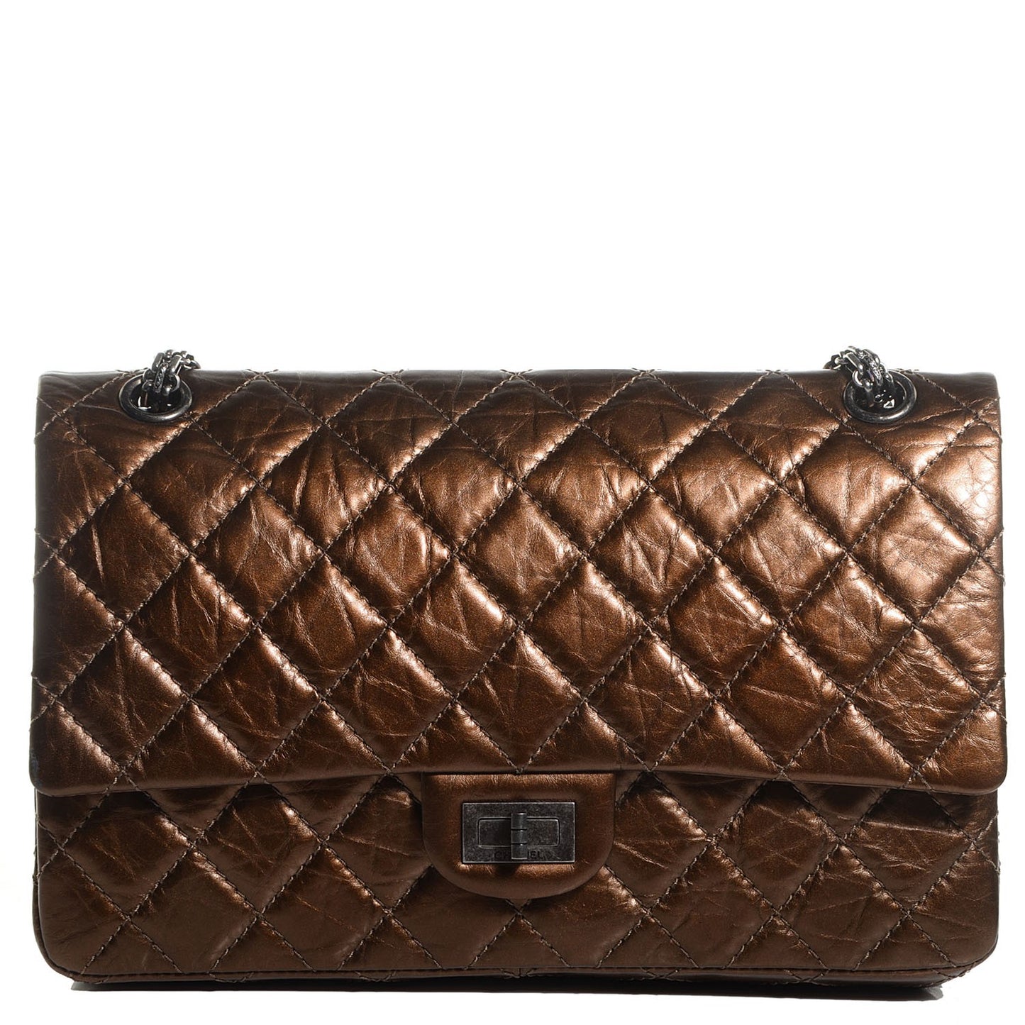 Aged Calfskin 2.55 Reissue 226 Flap Metallic Dark Gold