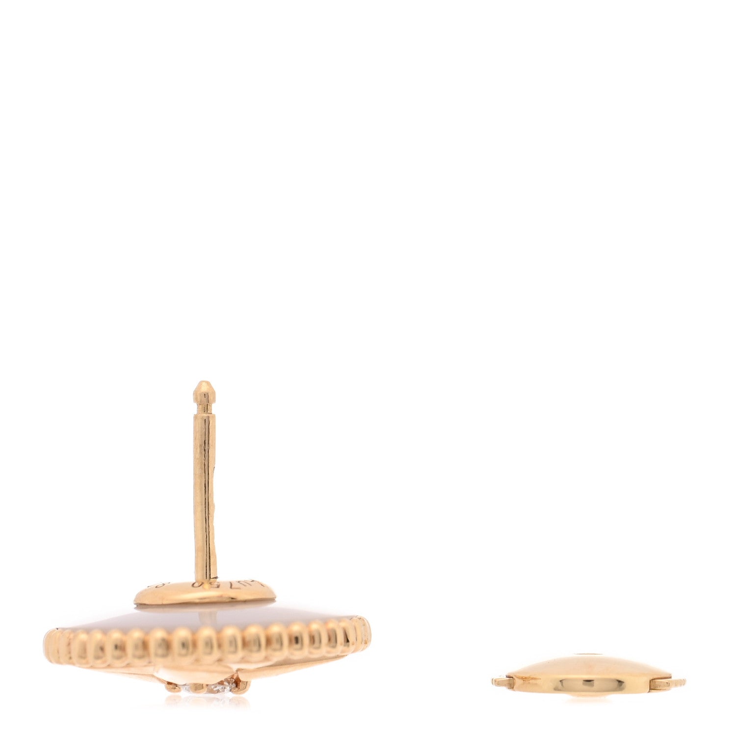Christian Dior 18K Yellow Gold Diamond Mother Of Pearl Medium Rose Des Vents Single Earring 3 of 4
