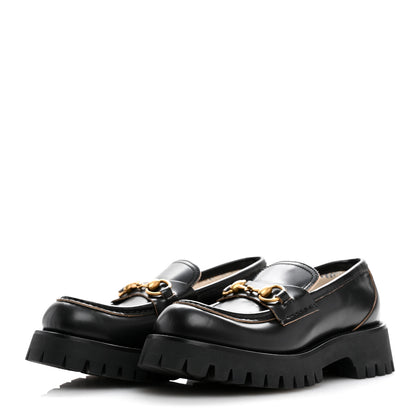 Gucci Cordovan Lux Womens Harald Horsebit 25mm Platform Loafers 36.5 Black 4 of 10