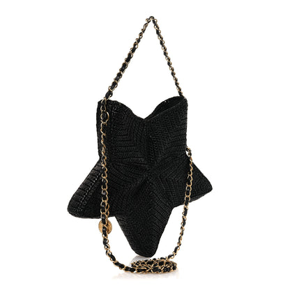 Chanel Raffia Star Coco Beach Bag Black 3 of 10
