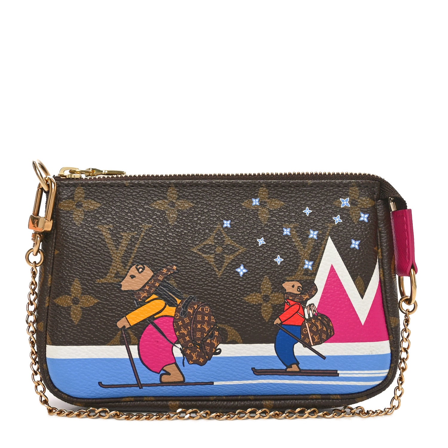 Louis Vuitton Monogram 2018 Christmas Animation Mini Bears Pochette Accessories 1 of 10