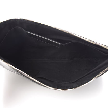 Balenciaga Calfskin Allover Logo Medium Clip Pouch Black 5 of 8