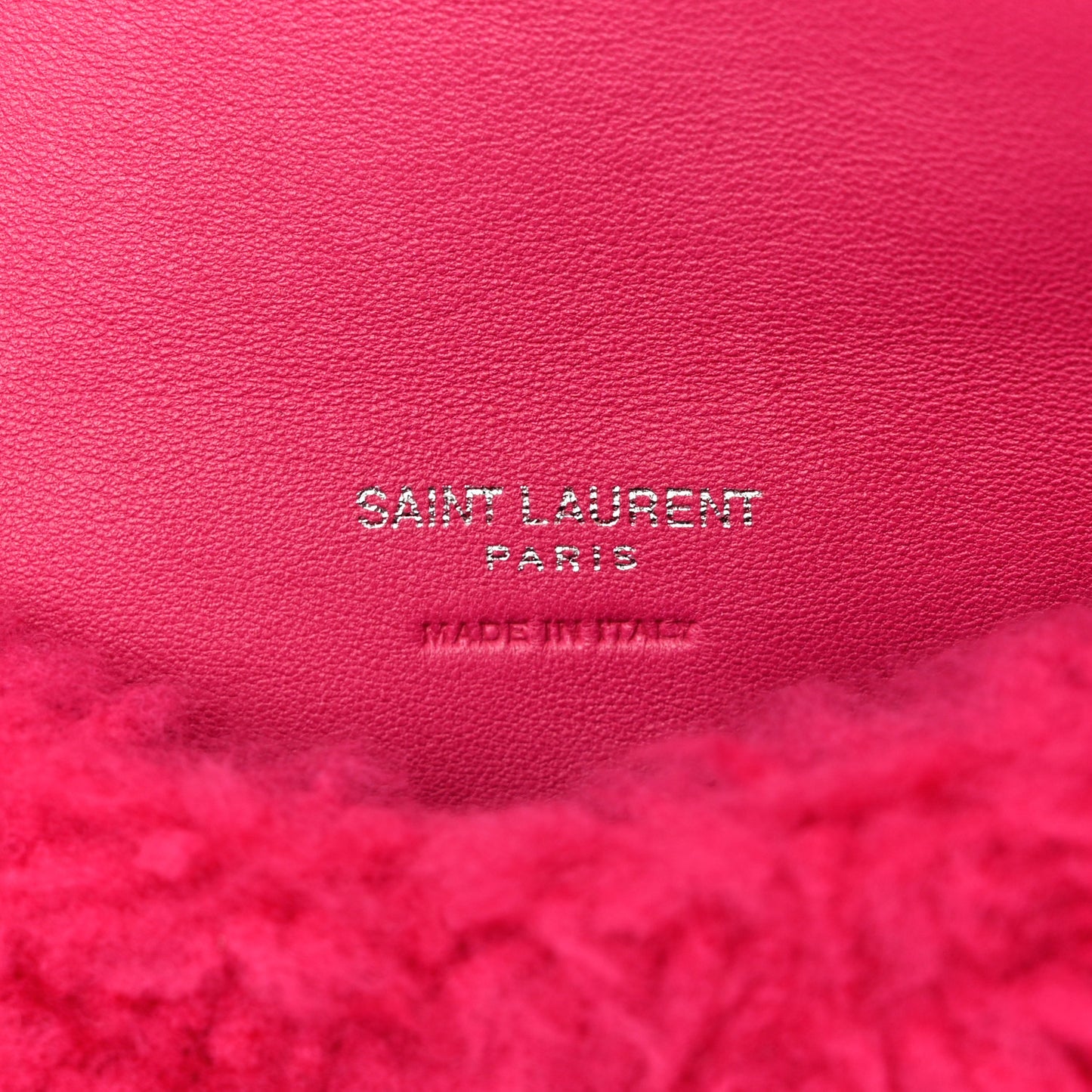 Shearling Quilted Monogram Loulou Puffer Pouch Clutch Fuxia