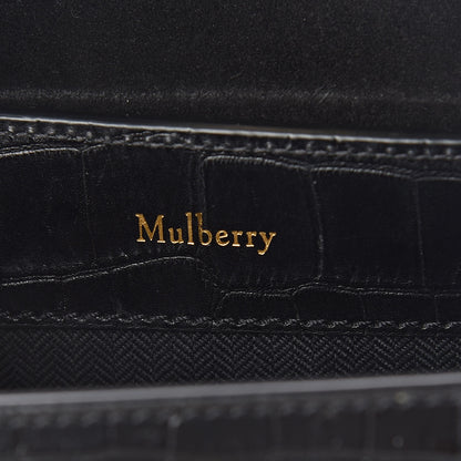 Mulberry Calfskin Crocodile Embossed Micro Seaton Black 6 of 9