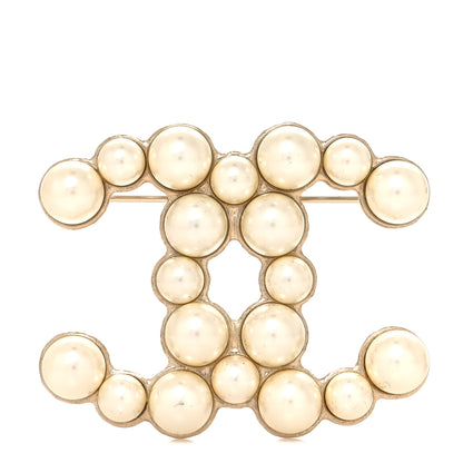 Chanel Pearl CC Brooch Gold Pearly White 1 of 4