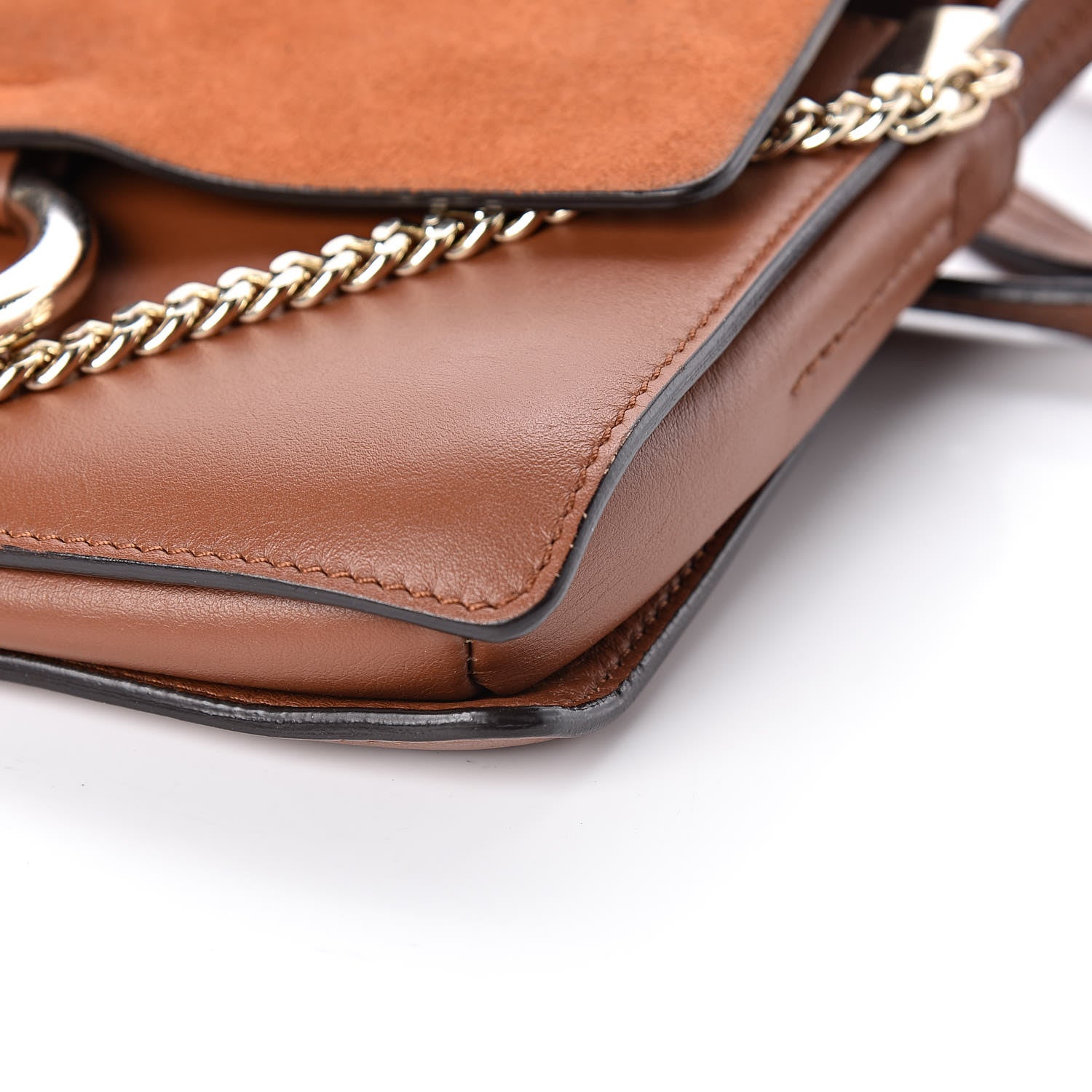 Chloe Suede Calfskin Small Faye Shoulder Bag Tobacco 8 of 8