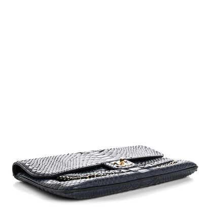 Chanel Snakeskin CC Unchained Clutch Navy 4 of 10