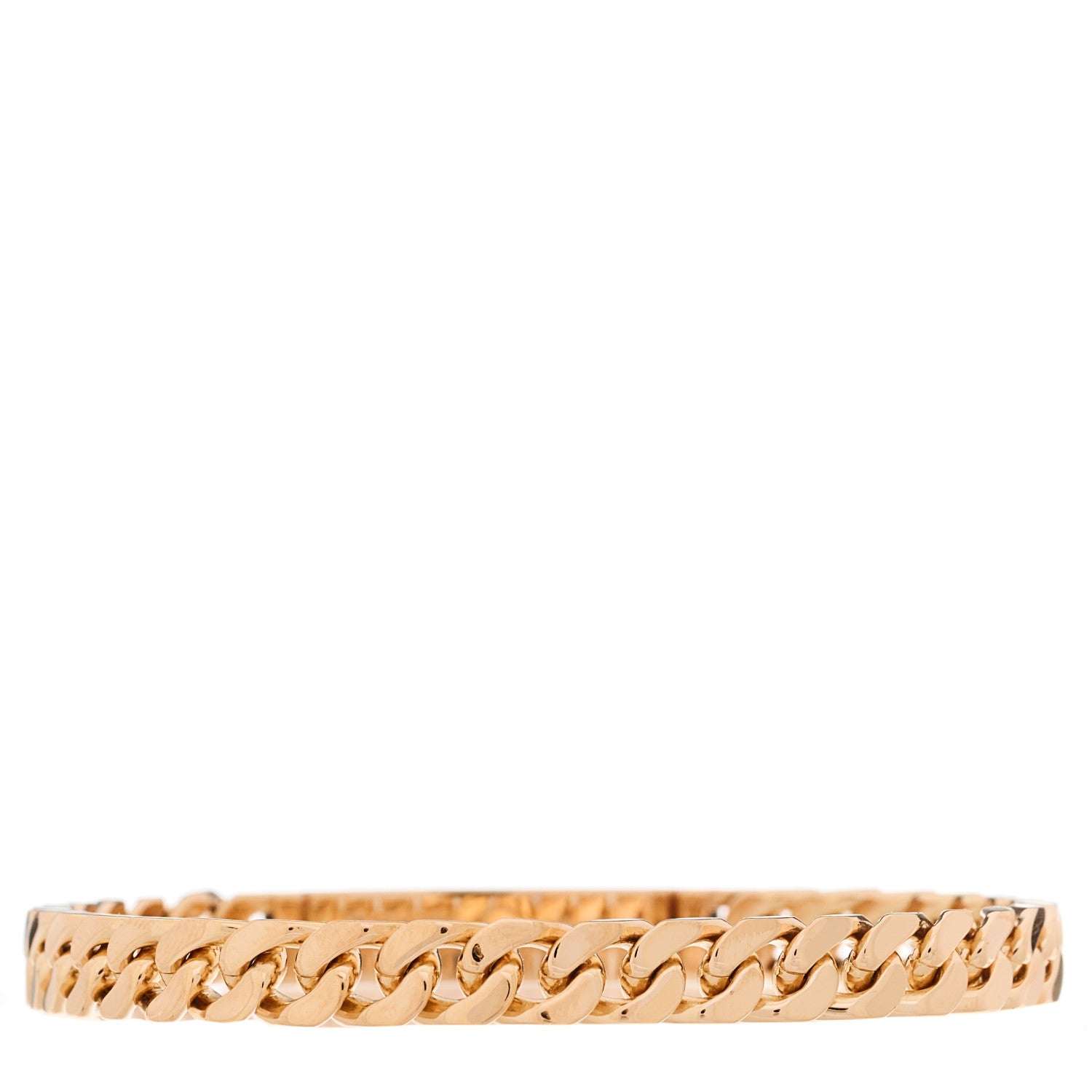 Hermes 18K Rose Gold Diamond PM Kelly Gourmette Bracelet XL 2 of 4
