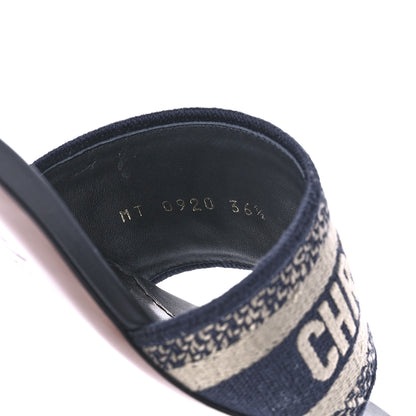 Christian Dior Cotton Embroidered Dway 40mm Slide Sandals 35.5 Deep Blue 8 of 8