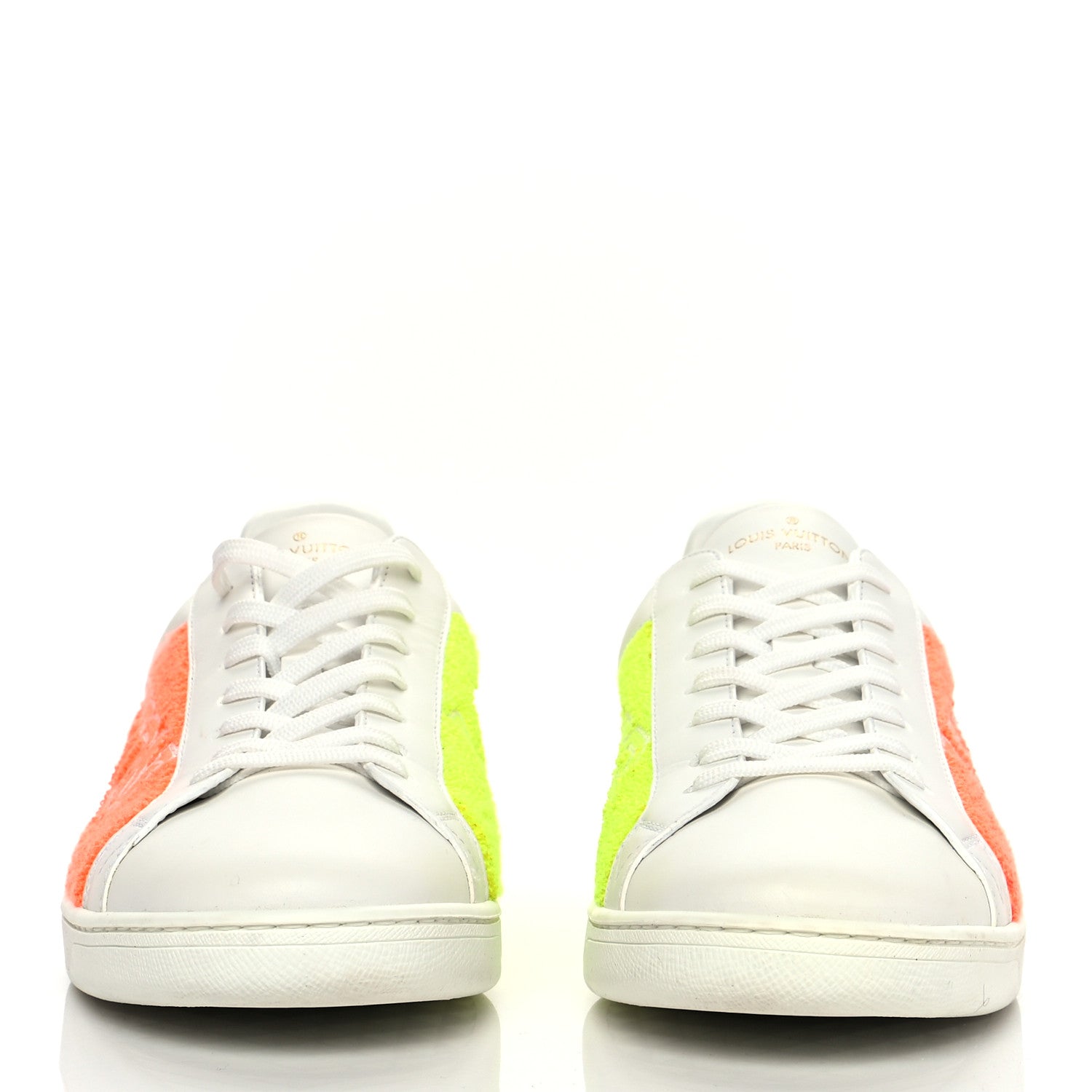Louis Vuitton Calfskin Luxembourg Sneakers 9 White Orange Yellow 2 of 9